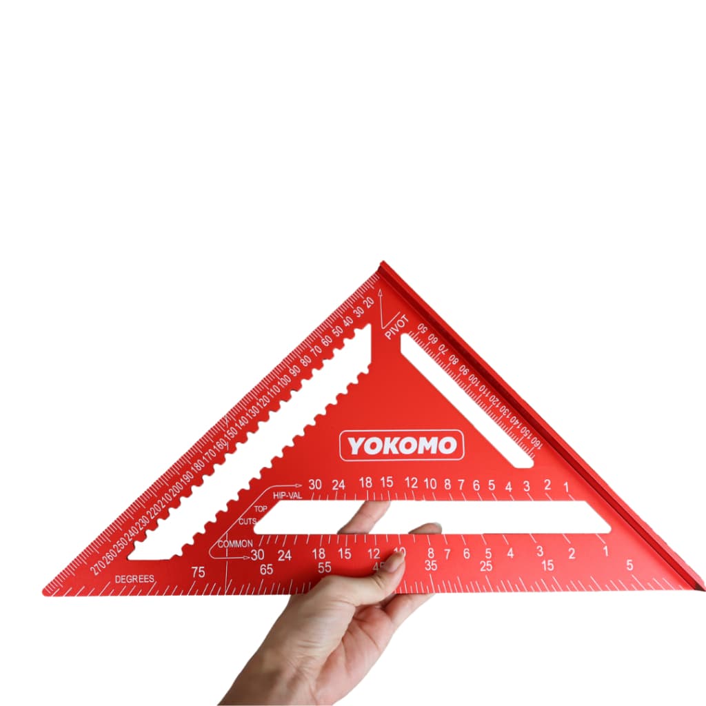 YOKOMO ฉากสามเหลี่ยมอลูมิเนียม วัดมุม ไม้โปรแทรกเตอร์ สามเหลี่ยมเมตริก เครื่องมือวัดความแม่นยำ ขนาด 7 นิ้ว และ 12 นิ้ว รูปที่ 2