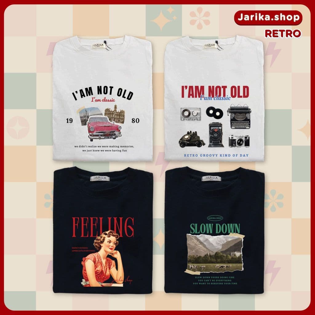 Jarikashop - เสื้อยืดลาย Retro รูปที่ 3