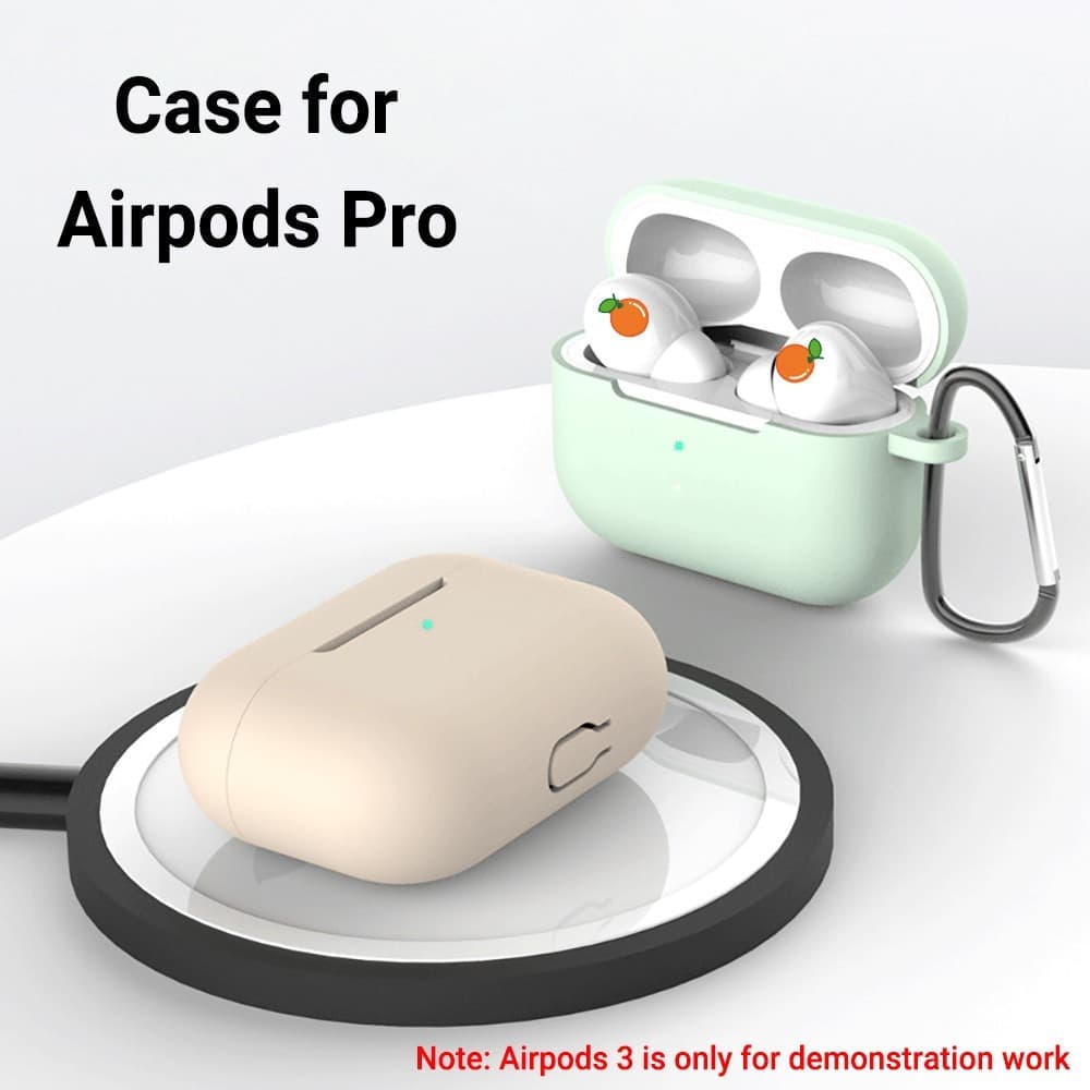 เคสซิลิโคนอ่อนนุ่ม For Apple Airpods Pro เคสหูฟังไร้สาย For AirPods Pro กล่องชาร์จสีทึบแฟชั่นหูฟังกรณี รูปที่ 2