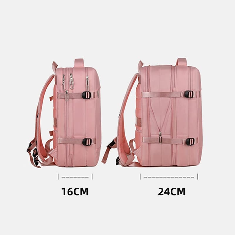 กระเป๋าเดินทางแบบเป้ขนาดใหญ่และสามารถขยายได้ ที่มีการชาร์จ USB และมีความสามารถในการกันน้ำ รูปที่ 2