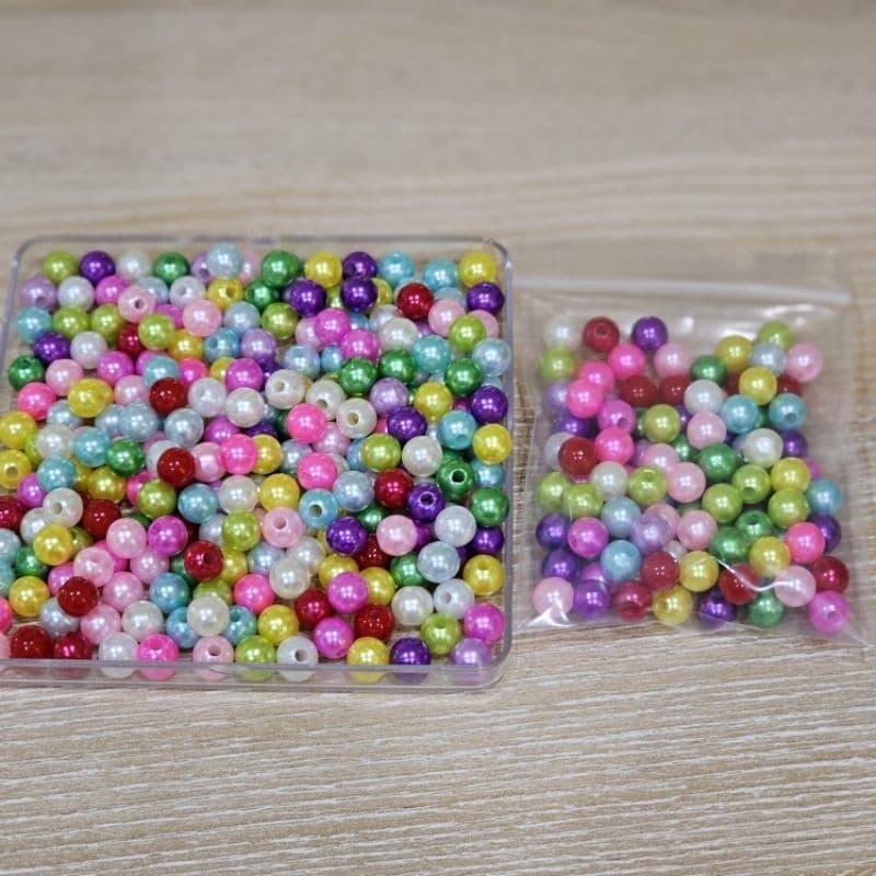 DC13 ลูกปัดมุกเคลือบสี ขนาด 8 มิล จำนวน 100 ชิ้น สำหรับใช้กับฐานรองเกษร ตกแต่งเหรียญโปรยทาน งานฝีมือต่างๆ รูปที่ 7