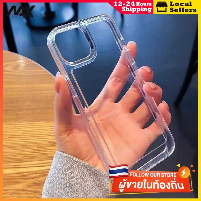 ไม่มีรูปแบบ กรณีโทรศัพท์อ่อน ป้องกันการชนกัน iphone 11 12 13 14 15 Pro Max XS X XR 7 8 14 Plus โปร่งใส รูปที่ 1
