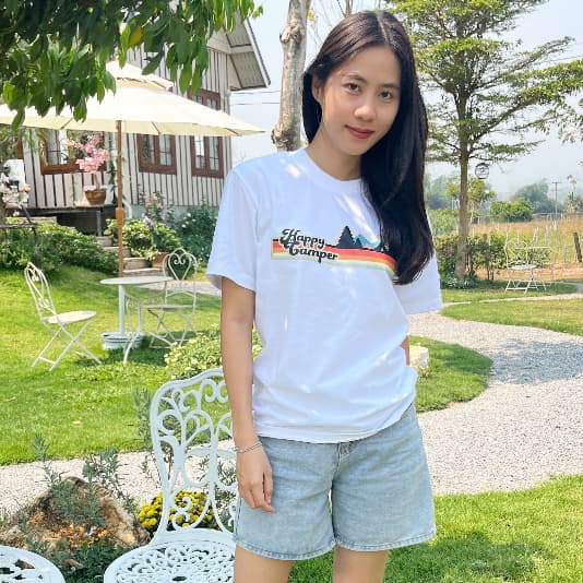 เสื้อยืด HAPPY CAMPER - ผ้า Cotton100% รูปที่ 3