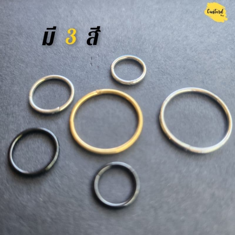 จิวหูห่วงกลมไร้รอยต่อสแตนเลสแท้ ต่างหูห่วงล็อกหนา 1.2 มม.กว้าง6-16 mm.งานสแตนเลสแท้ไม่แพ้ไม่ลอกไม่ดำ รูปที่ 2