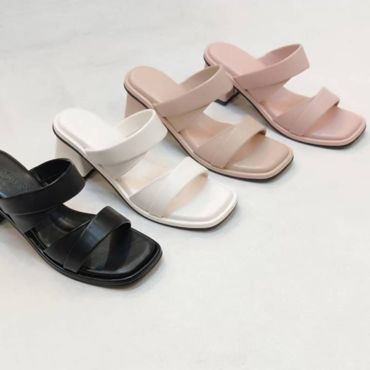 New!!!! รองเท้าส้นสูง 2.5 นิ้ว พื้นรองเท้านิ่ม หนัง PU อย่างดี แบบสวมใส่สบายมาก ผลิตในไทย รูปที่ 3
