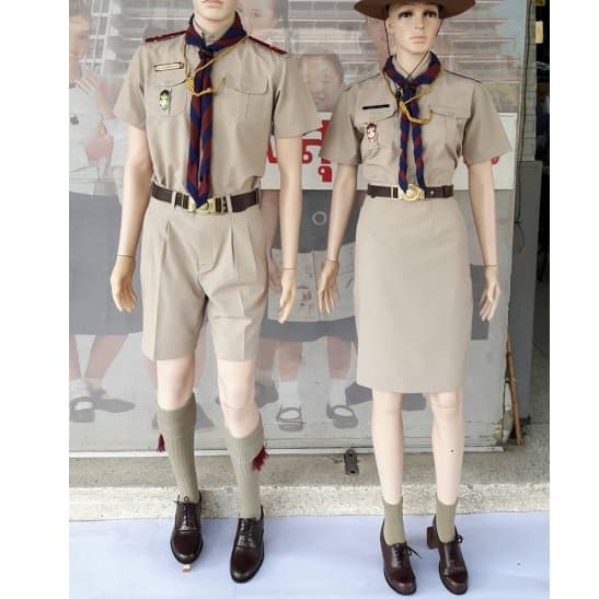 ถุงเท้าลูกเสือครู ไหมพรม กากี ชาย-หญิง ถุงเท้าผู้กำกับลูกเสือ 9-12 รูปที่ 2