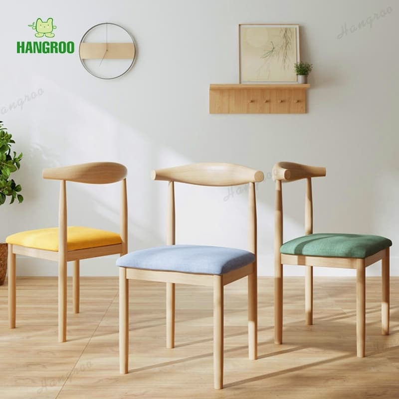 HANGROO เก้าอี้ ลายไม้ เบาะผ้า ประกอบง่าย M17 Woody Chair Hoselife รูปที่ 8