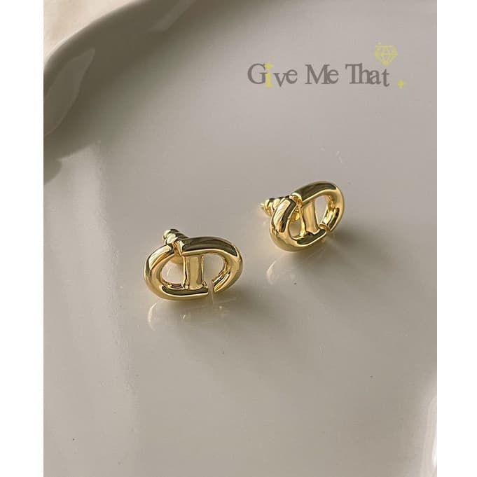 ต่างหูเงินแท้!!925 แบบห่วง วัสดุทองคำชุบ18K งานพรีเมี่ยม รุ่นCD งานHi-end พรีเมี่ยม สไตล์มินิมอล Minimal Givemethat รูปที่ 5