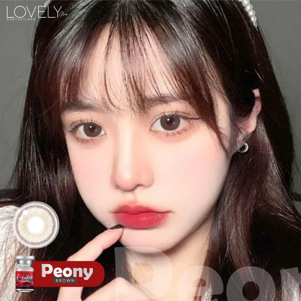 คอนแทคเลนส์ ขนาดมินิBrown/Gray Peony รูปที่ 7