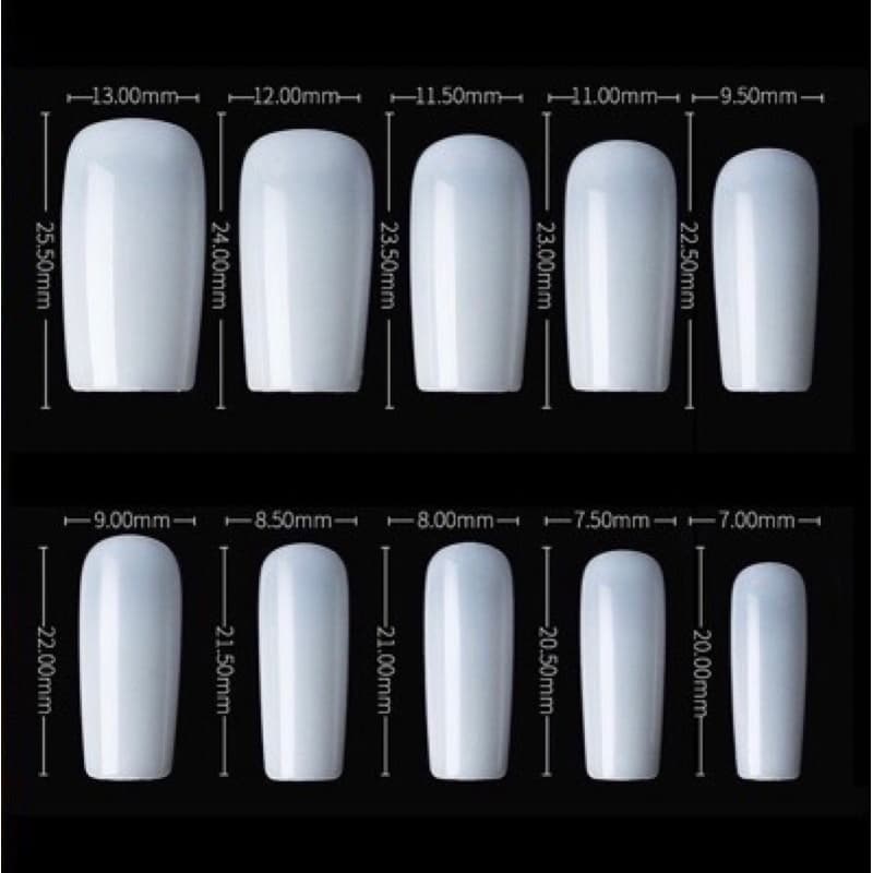 เล็บPVC รหัส33 ทรงเหลี่ยมยาว 500 ชิ้น/แพค มีเบอร์ 0-9 รูปที่ 8