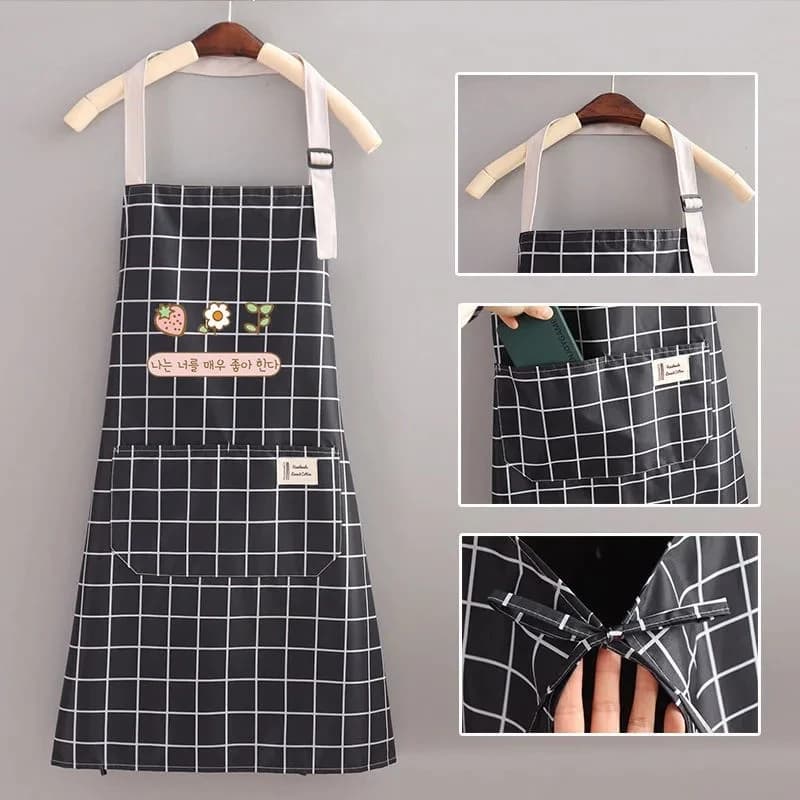 ผ้ากันเปื้อน เนื้อผ้า PVC มีให้เลือกซื้อ4สี ร้านกาแฟ แบบสวม รูปที่ 8