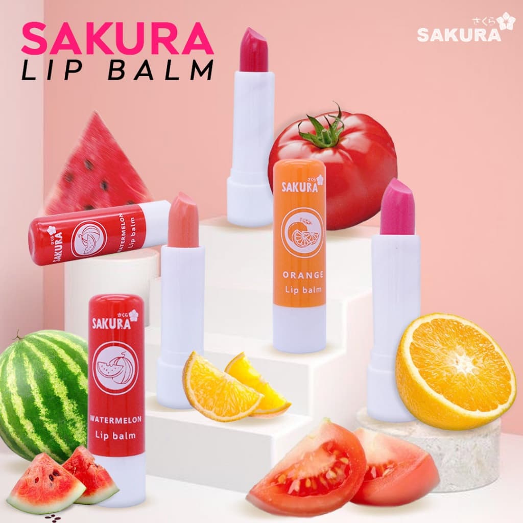 Sakura Lip Balm ลิปบาล์มซากุระ ลิปบาล์มเปลี่ยนสี เพิ่มความชุ่มชื้นให้แก่ริมฝีปาก เนียนนุ่ม รูปที่ 1