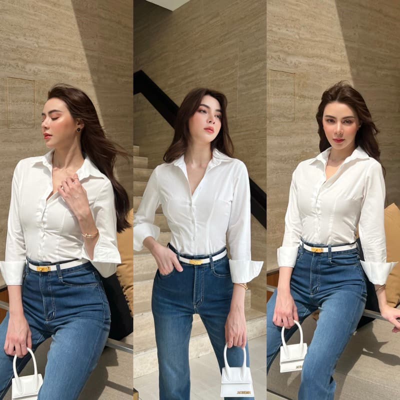 Kimber White Shirt tank Top รูปที่ 3