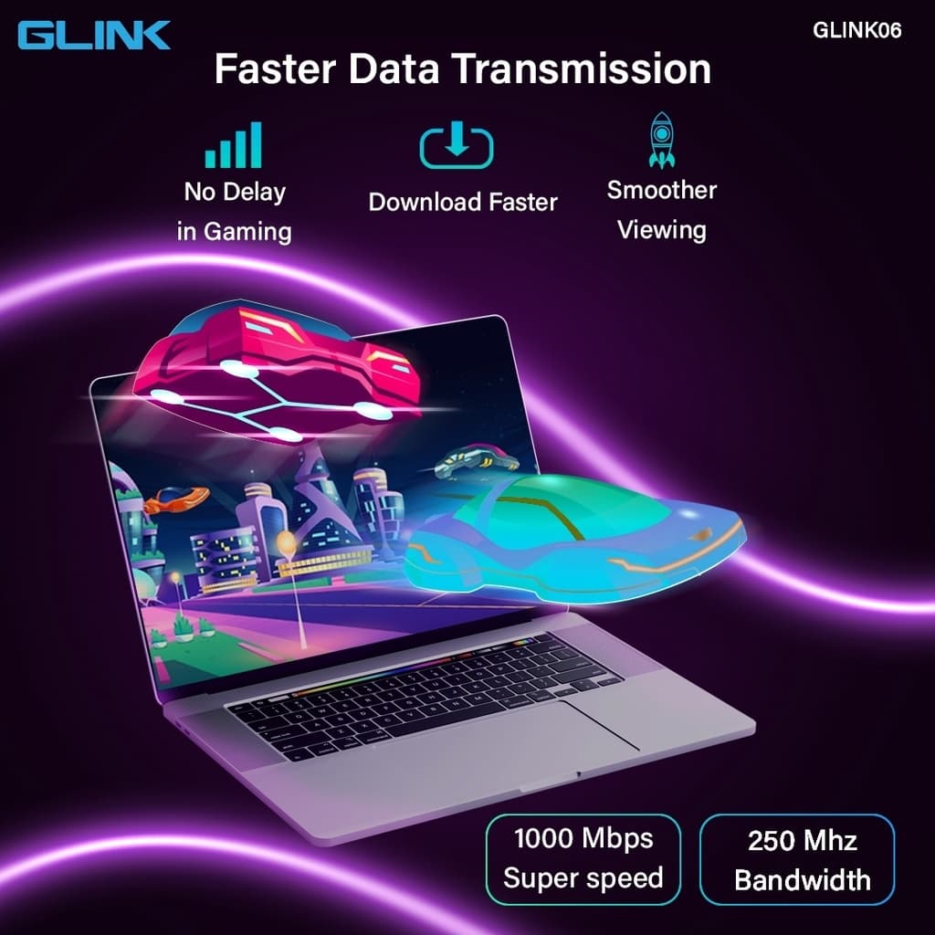 GLINK สายแลน LAN CAT6 สายสำเร็จ Gigabit 1000M UTP Cable 2/3/5/10/15/20 เมตร รูปที่ 4