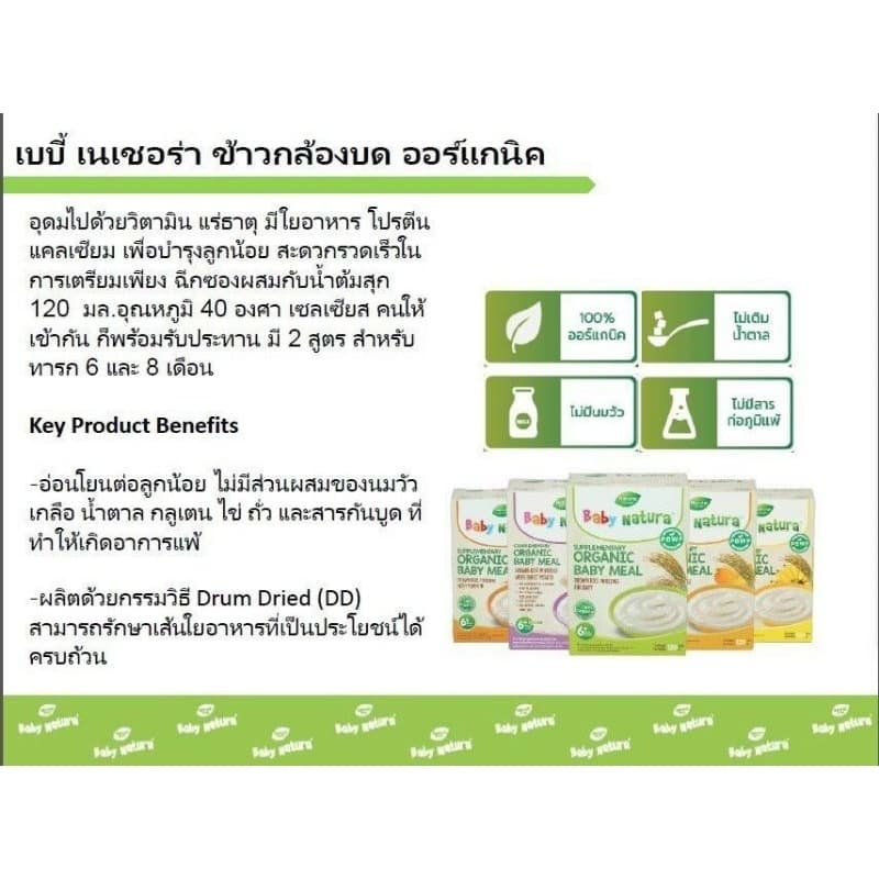 Baby Natura เบบี้ เนเชอร่า ข้าวกล้องบดสำหรับเด็ก อาหารเสริมสำหรับเด็ก รูปที่ 9