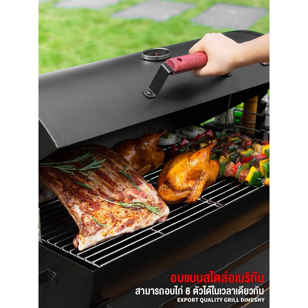 BBQ เตาถ่านปิ้งย่าง เตาปิ้งย่างชั้นวางคู่ เตาย่างบาร์บีคิว bbq Grill Charcoal สามารถพับเก็บได้ สะดวก เหมาะแก่การทำปิ้งย่ รูปที่ 7