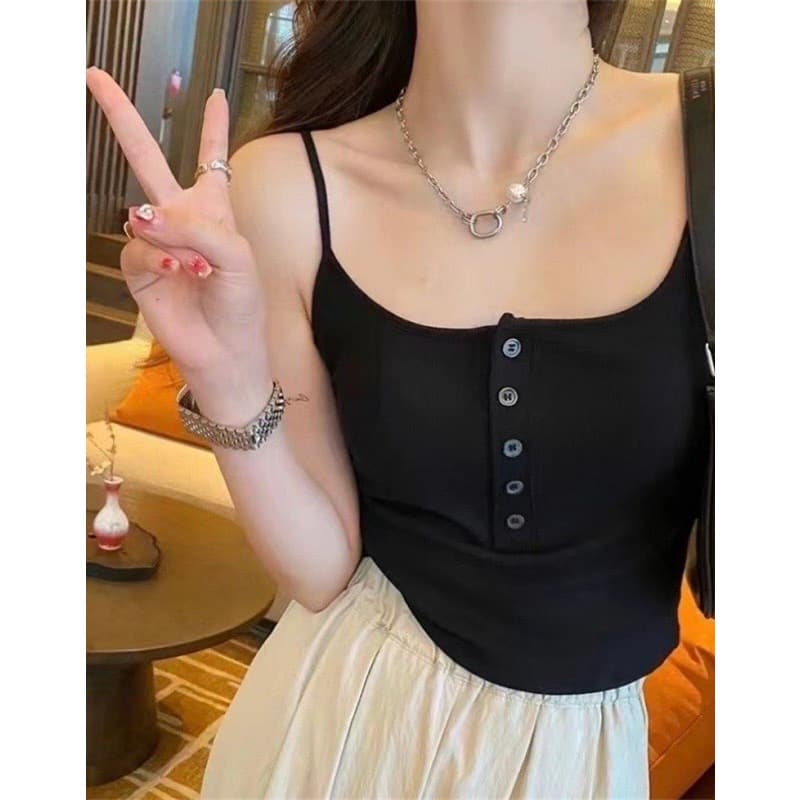 เสื้อสายเดี่ยวผ้าร่องผ้านิ่มใส่สบายมีฟองน้ำในตัว สามารถใส่เเมทได้กับทุกสไตส์ รุ่น B-102 สินค้า จากไทย รูปที่ 9