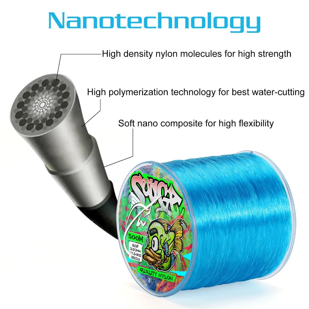 Sougayilang สายตกปลา 500M Super Strong 5 สีไนล่อนตกปลาพร้อมกล่องสำหรับการแข่งขันตกปลา รูปที่ 4