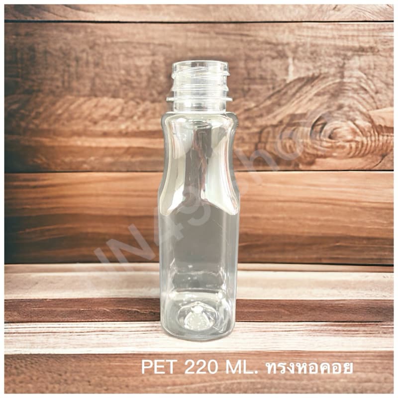 ขวดพลาสติกPET มี มอก. สัมผัสอาหารได้ ทรงหอคอย ขนาด 220 Ml.พร้อมฝา จำกัดการซื้อ1 แพ็ค/ต่อ1คำสั่งซื้อ รูปที่ 1