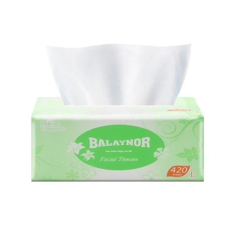 กระดาษทิชชู่Balaynor กระดาษเช็ดหน้า 420 แผ่น​# คุณภาพดี ซับ​น้ำแห้งไว รูปที่ 3