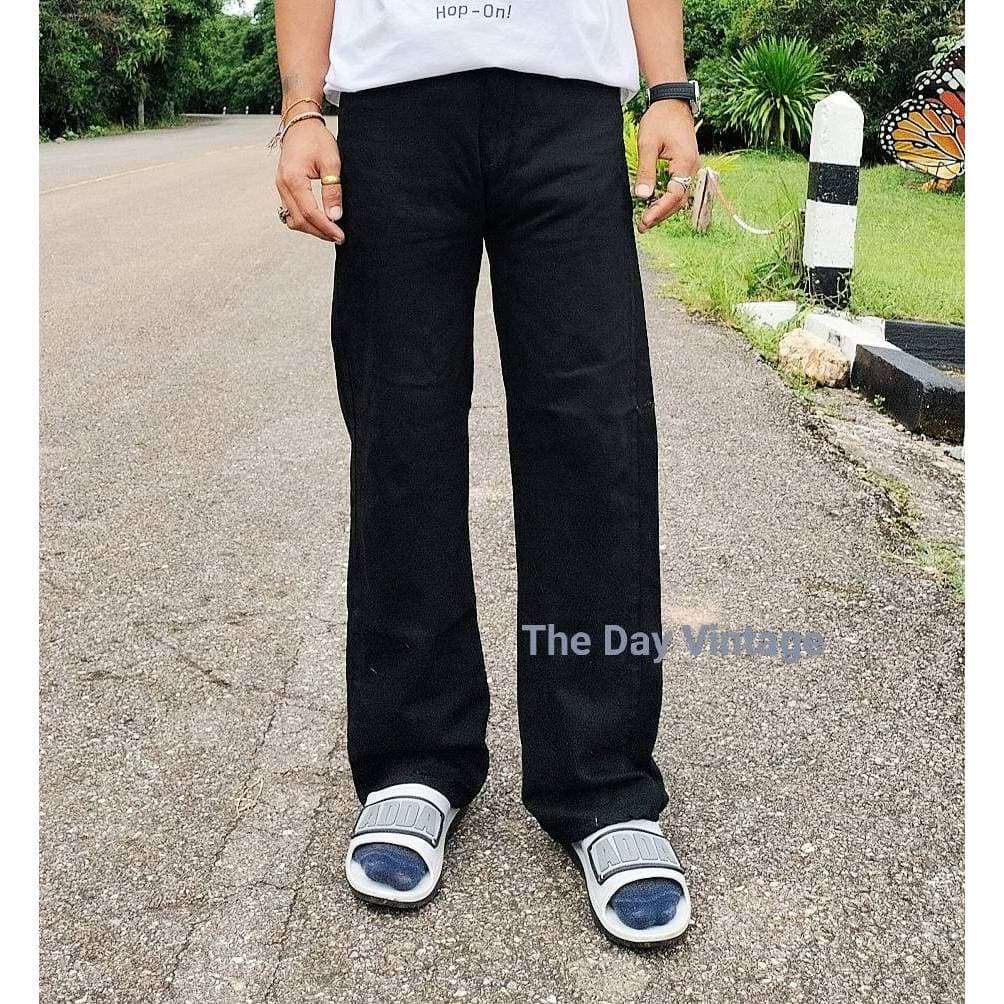ยีนส์กระบอกดำวินเทจ ใส่ได้ทั้ง หญิง และ ชาย มีเอว 24-50 รูปที่ 1
