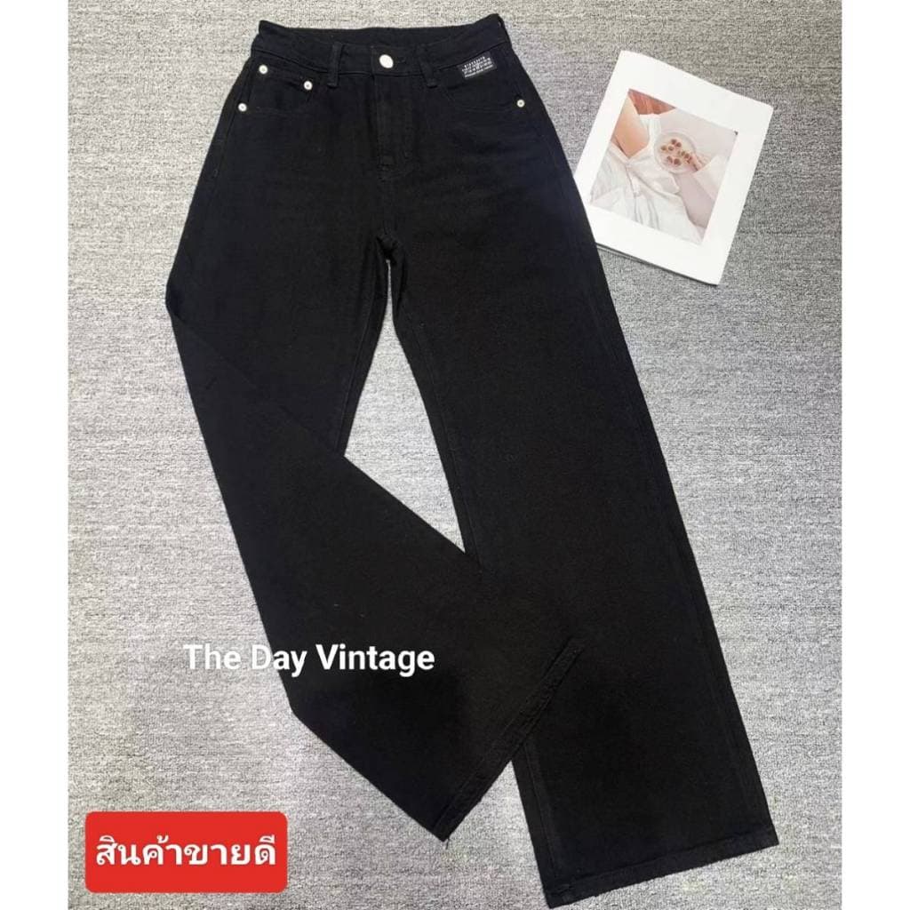 ยีนส์กระบอกดำวินเทจ ใส่ได้ทั้ง หญิง และ ชาย มีเอว 24-50 รูปที่ 5