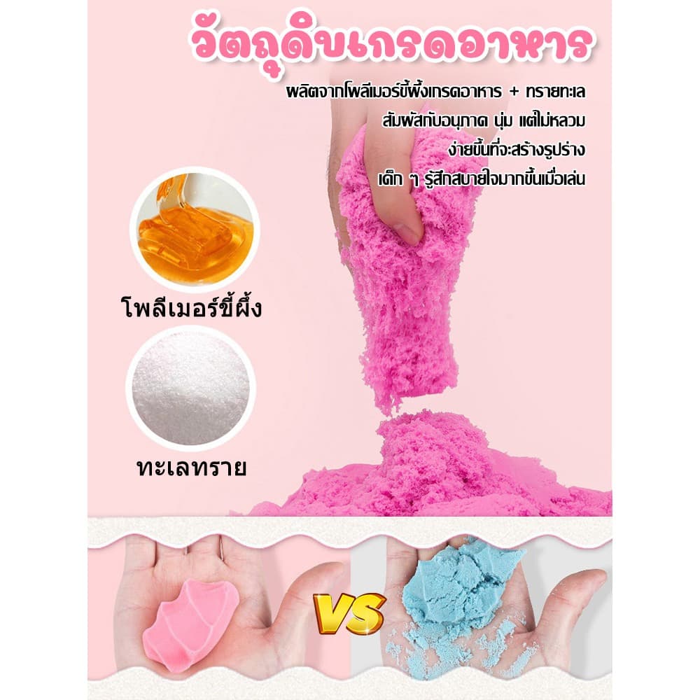 ⭐ ⭐ทรายวิทยาศาสตร์เด็ก ทรายวิทยาศาสตร์ กระบะทรายเด็ก เนื้อทรายละเอียด ไม่มีฝุ่น สามารถเกาะกันเป็นก้อน รูปที่ 2