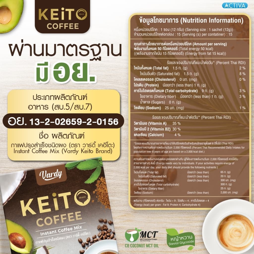 Vardy Keito กาแฟวาร์ดี้เคอิโตะ สำหรับสายคลีน คีโต IF ทานได้ไม่มีหลุด รูปที่ 2