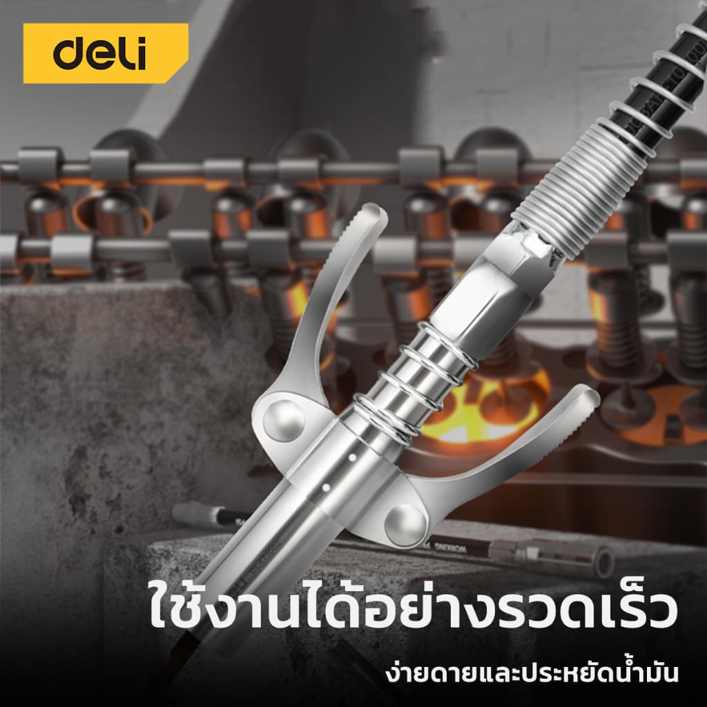 Deli หัวฉีดน้ำมันแรงดันสูง หัวอัดจารบี ปืนอัดจารบี เส้นผ่านศูนย์กลางหัว 15mm High Pressure Oil Nozzle รูปที่ 2