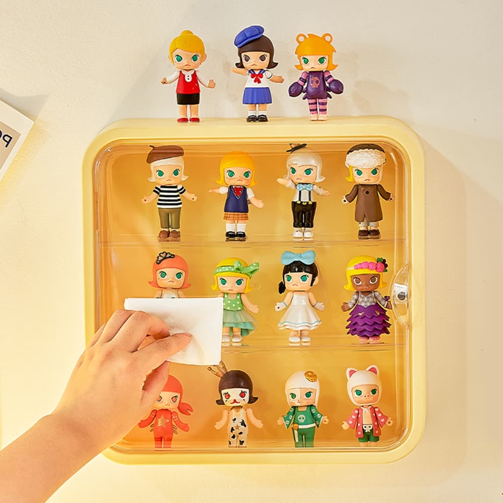 กล่องใส่โมเดล ตู้เก็บตุ๊กตา ชั้นวาง art toy ดีไซน์ติดผนัง ดีไซน์สวยงาม ทันสมัย ซ้อนสามมิติ ประหยัดพื้นที่ 3 ชั้น รูปที่ 7