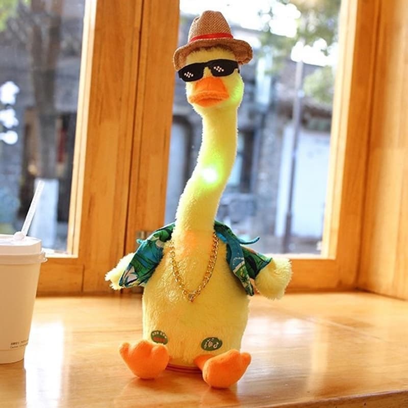 เป็ดพูดได้ ตุ๊กตาเป็ดน้อยน่ารัก พูดตามได้ มีเสียงเพลง100+ เป็ดฮาวาย The New Duck พูดตาม อัดเสียงได้ มีเพลง รูปที่ 6