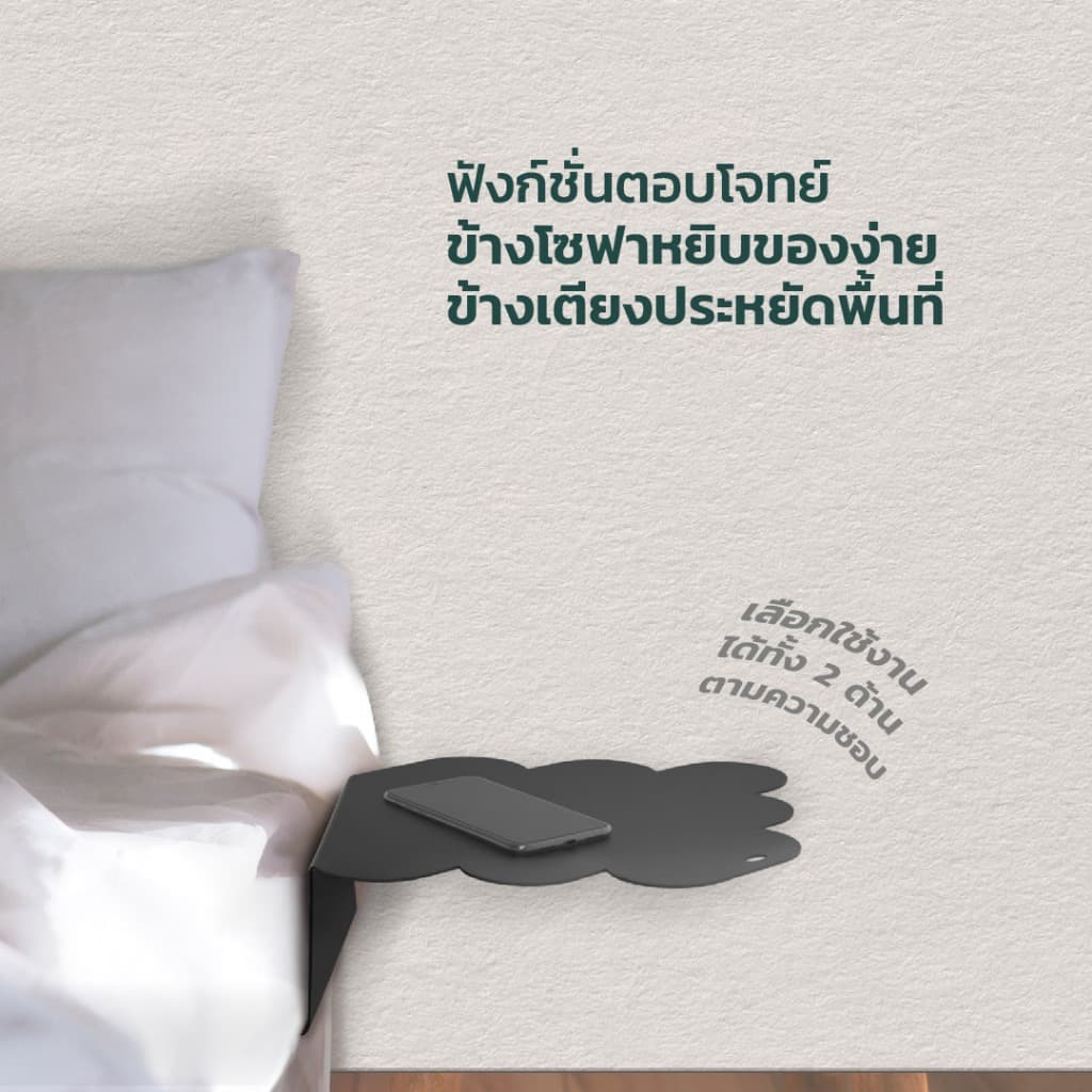 ชั้นวางของข้างเตียง โต๊ะข้างสอดใต้เตียง ไม่ต้องเจาะ ประหยัดพื้นที่ ใช้ได้ทั้ง 2 ด้าน รูปที่ 2