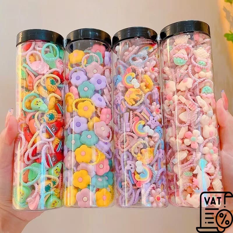 ยางรัดผมเกาหลี เส้นเล็ก สำหรับเด็ก น่ารัก สีสดใส แพ็ก 10 เส้น รูปที่ 9