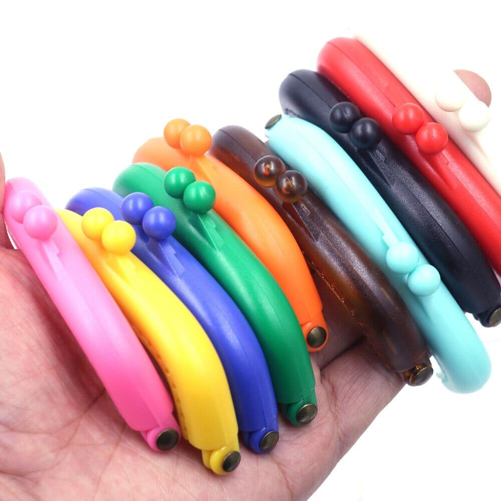 ปากกระเป๋าปิ๊กแป๊กพลาสติก ปิ๊กแป๊ก สีสดใส ขนาด 8.5ซม. รูปที่ 1
