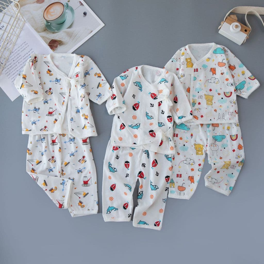 Babyonline O2N6 ชุดเซ็ตเด็กแรกเกิดแบบคละลายพิมพ์ลายการ์ตูนสุดน่ารัก ผ้าฝ้าย นิ่ม แนะนำเด็ก 0-3เดือน รูปที่ 2