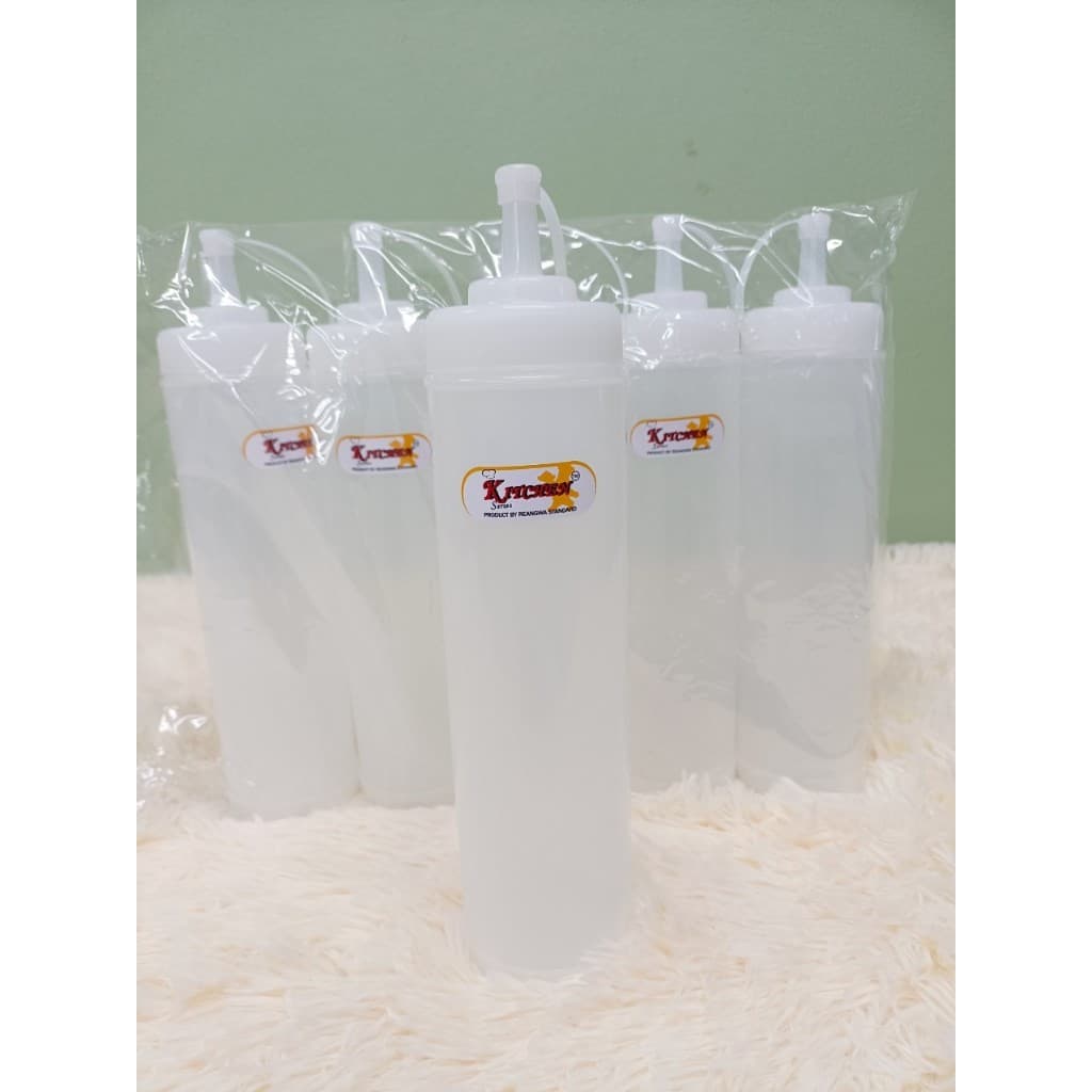 ขวดซอส ขวดบีบซอส 800 ML ขวดซอสพลาสติกใส NO.9349 ขนาด 6.9X29.4ซม ขวดซอสสูง ขวดบีบนมข้น รูปที่ 4