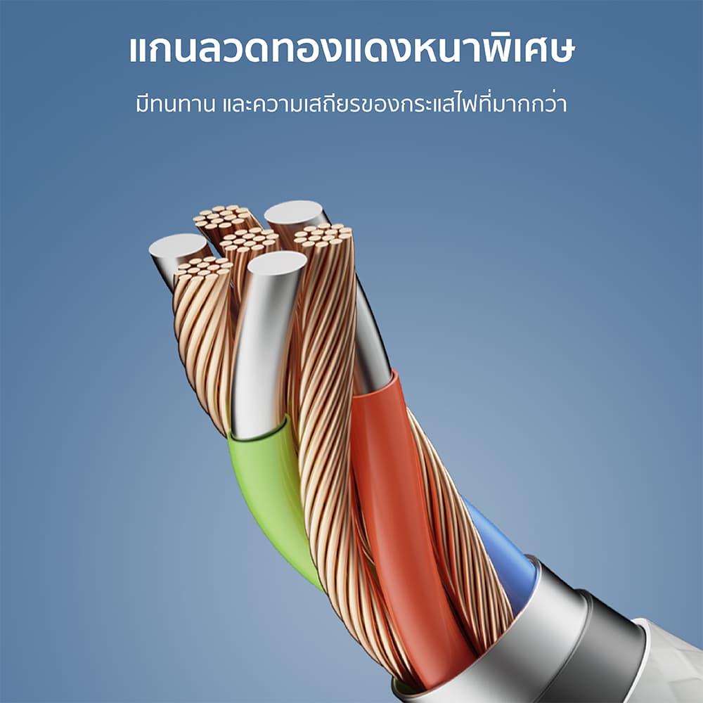 CUKTECH CTC315P สายชาร์จ iPhone 17 ไนลอนถัก USB-C to USB-C 3A 60W 1.5 เมตร ชาร์จเร็ว PD,QC -2Y รูปที่ 6