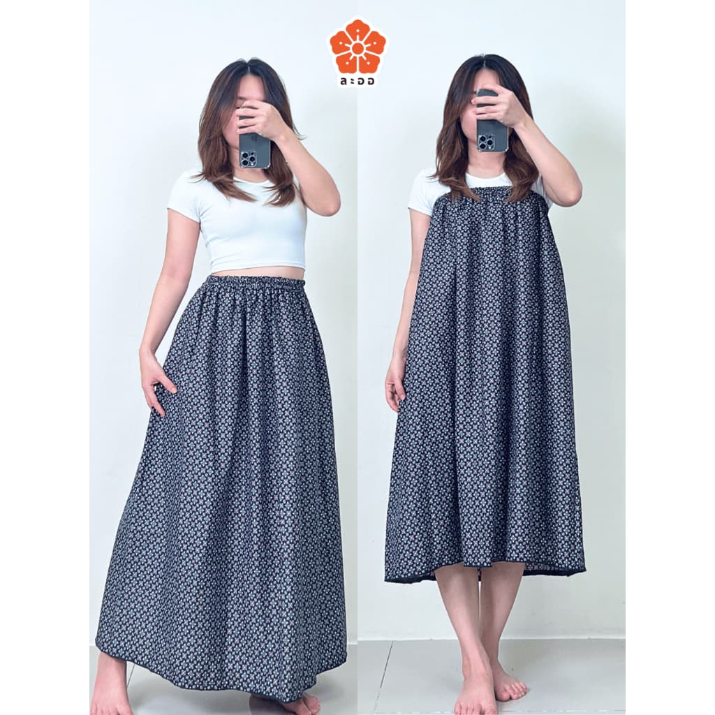 ผ้าถุงอาบน้ำ ลายไทย กระโจมอก ผ้าขนหนู เสื้อคลุม ชุดคลุมอาบน้ำ กระโปรงผ้าถุง เข้าค่าย เอวยางยืด รูปที่ 2