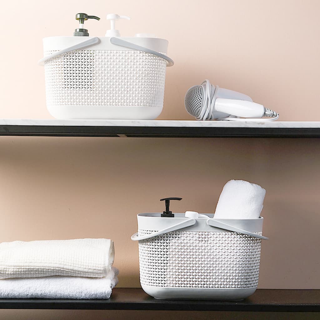 Naju ตะกร้าแบบมีหูหิ้ว ใส่ของ ตะกร้าอาบน้ำ Storage basket ใส่ของในห้องน้ำ 17.5x26.5x18cm สำหรับห้องน้ำ ห้องนั่งเล่น รูปที่ 6