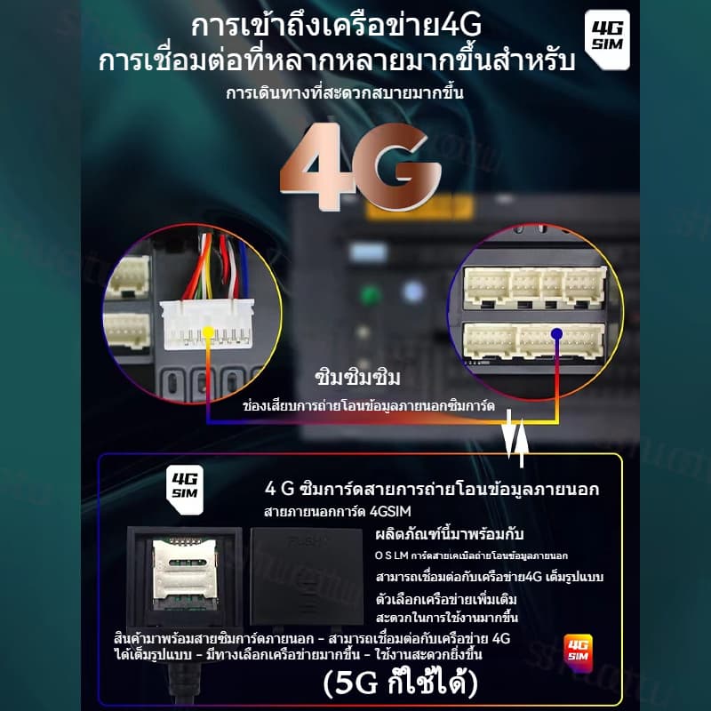 จอ android ติดรถยนต์ 8 Core 8+128GB ระบบทำความเย็น CarPlay FM GPS Wifi YouTube บลูทูธ EQ USB จอแอนดรอย 7/9/10.1นิ้ว รูปที่ 8