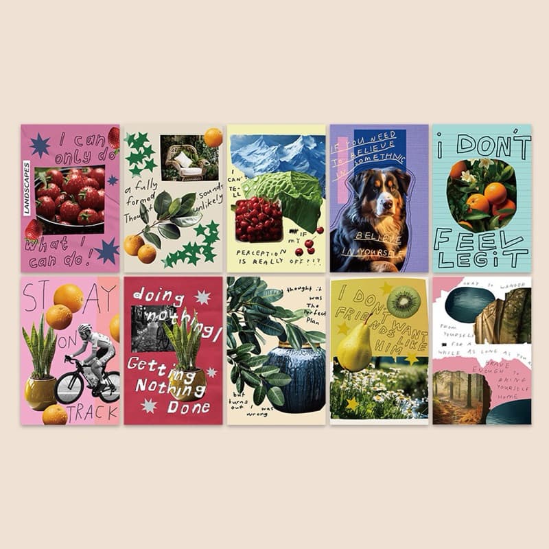 จัด โปสการ์ดตกแต่งห้องลายย้อนยุคฮิปๆ10แผ่น รูปที่ 8