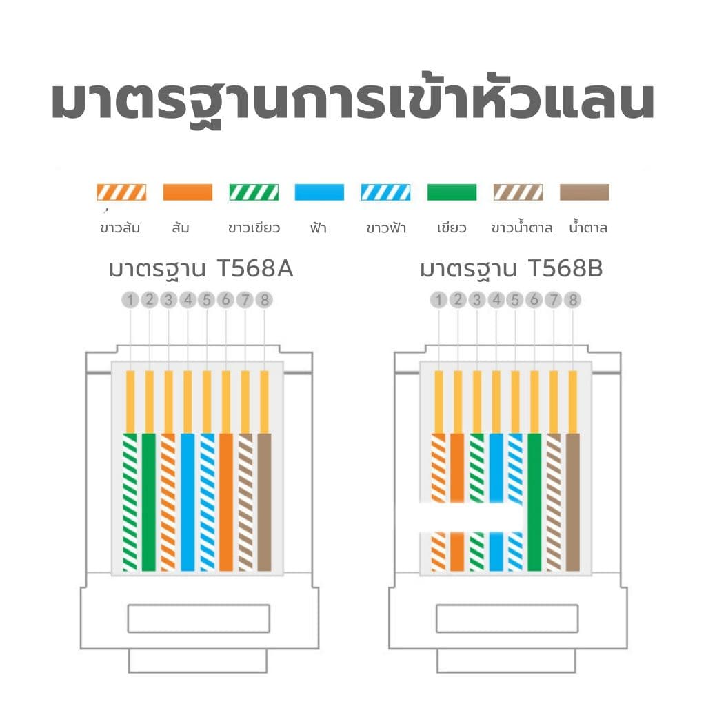 หัวแลน RJ45 CAT6 แบบทะลุ Connector Ethernet cable Plug 1 กล่อง100ชิ้น รูปที่ 7