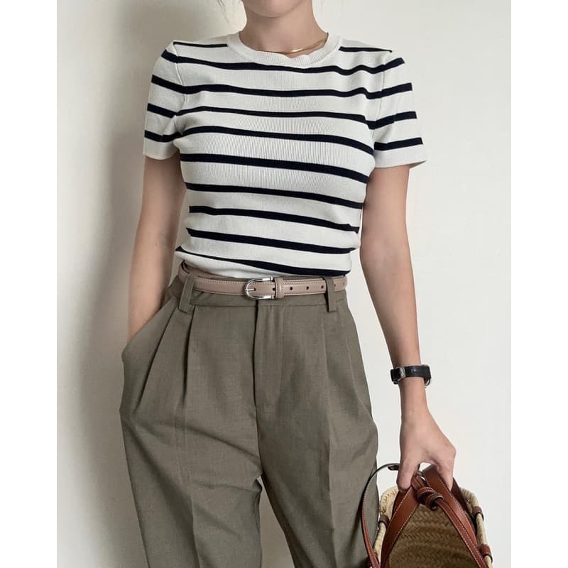 WEAR.SOUL #BT133-Silver Buckle Leather Belt เข็มขัดผู้หญิง รูปที่ 7