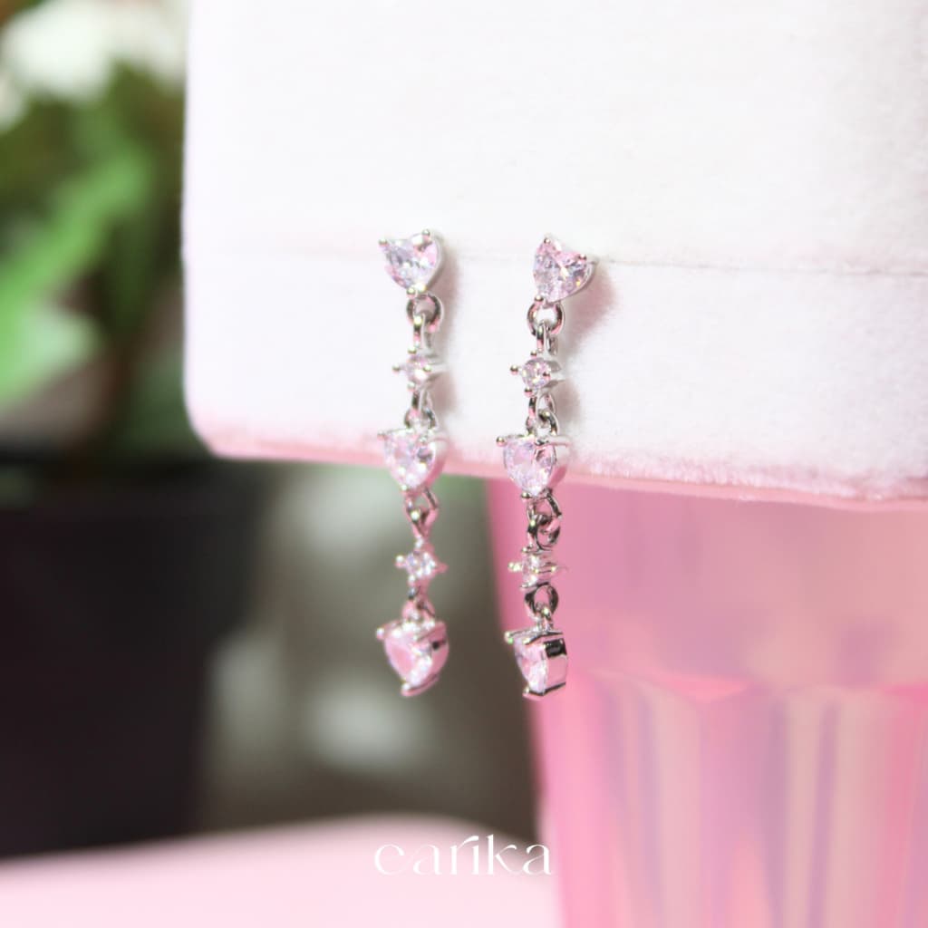 earika.earrings - my sweet soul ต่างหูห้อยหัวใจก้านเงินแท้ชุบทองคำขาว ผิวแพ้ง่ายใส่ได้ รูปที่ 6