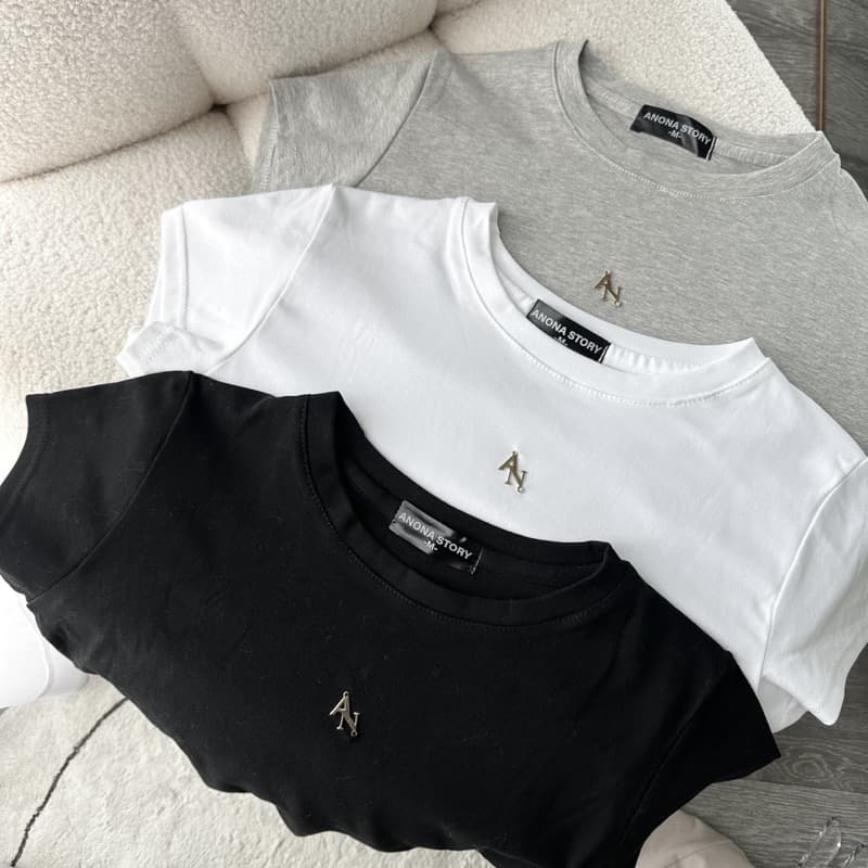 AN lOGO TSHIRT เสื้อยืดคอกลม ผ้ายูนิทรงสลิมฟิต รูปที่ 1