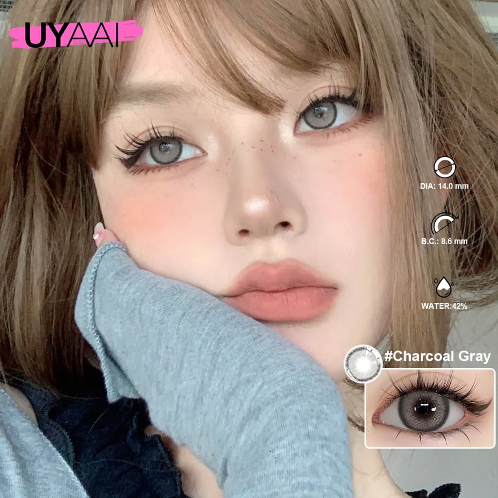 คอนแทคเลนส์ UYAAI Mini Olivia Charcoal Gray / Light Brown / OMG Brown ขนาดมินิ ลายฮิต ขายดีมาก -300】 รูปที่ 3