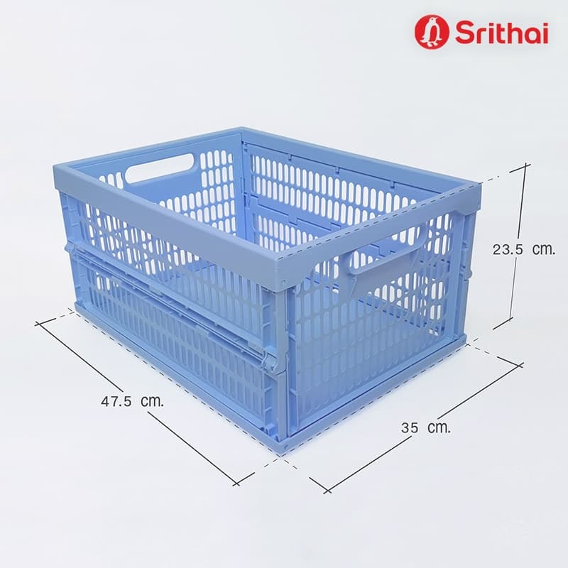 Srithai Superware ลังพลาสติก ตระกร้าพลาสติกพับได้ กล่องใส่ของท้ายรถซ้อนได้ รุ่น T27-A รูปที่ 3