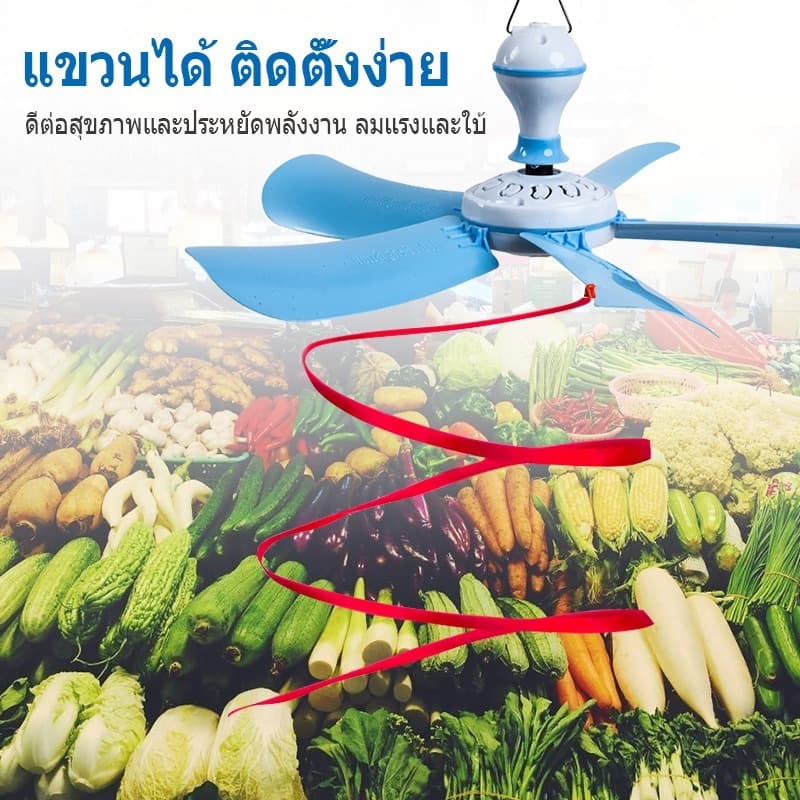 พัดลมแขวนไล่แมลงวัน พัดลมไล่แมลงวัน ใช้ไล่แมลงวันและยุง พัดลมเพดาน พัดลมเฉพาะสำหรับร้านขายผลไม้/เดลี่/ร้านขายอาหารสด รูปที่ 3