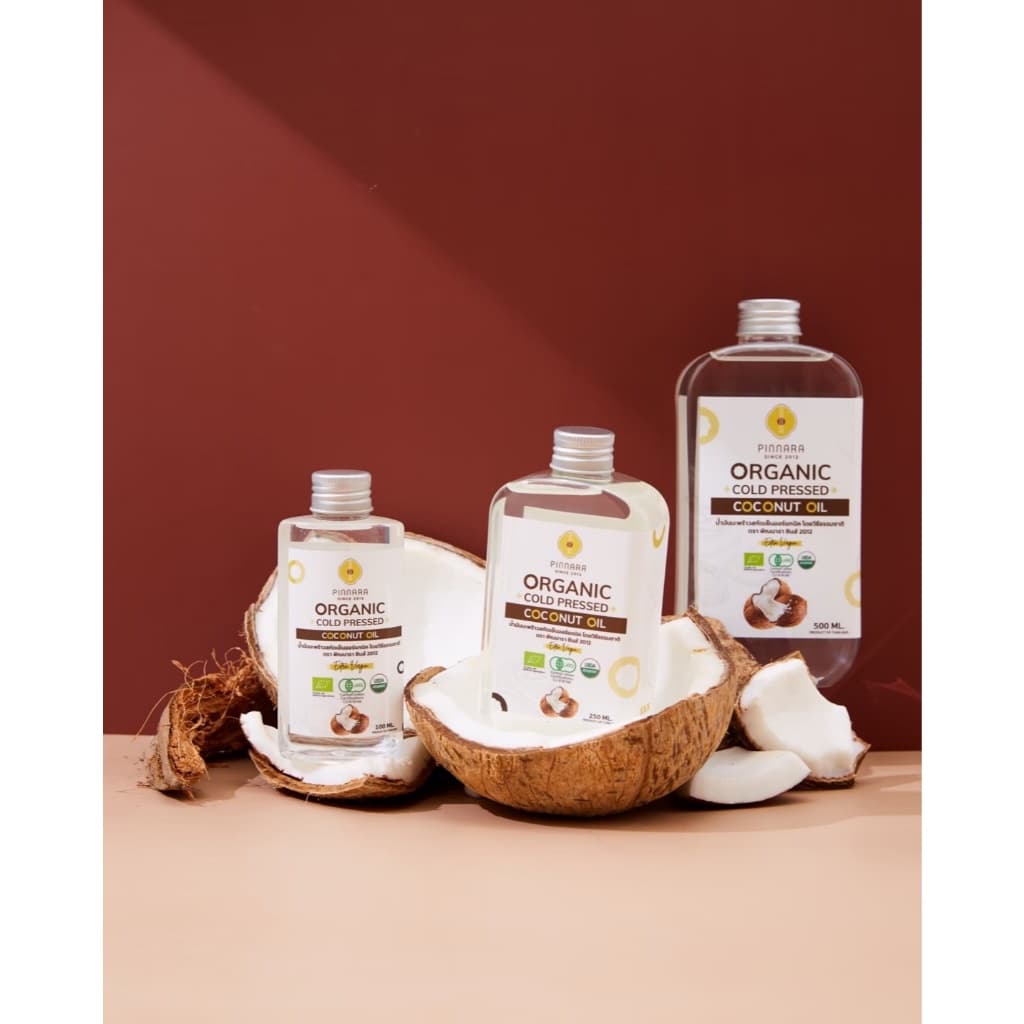 Pinnara น้ำมันมะพร้าวสกัดเย็นออร์แกนิค 100/250/500 ml Organic Cold Pressed Coconut Oil รูปที่ 5
