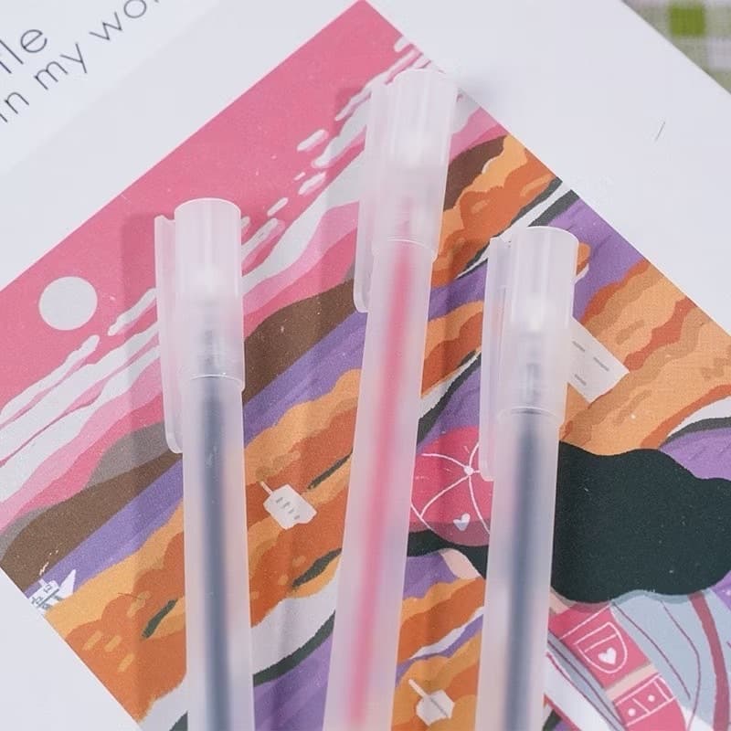 ปากกาเจล ปลอกขุ่น หมึกเยอะ ขนาด 0.5 mm เขียนลื่น หมึกเยอะ ปากกาเจล เครื่องเขียน ปากกาสี ปากกา รูปที่ 3